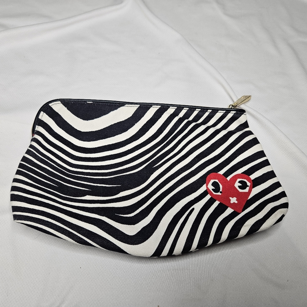 Estee Lauder X Quentin Jones Zebra Stripe Pouch With Heart